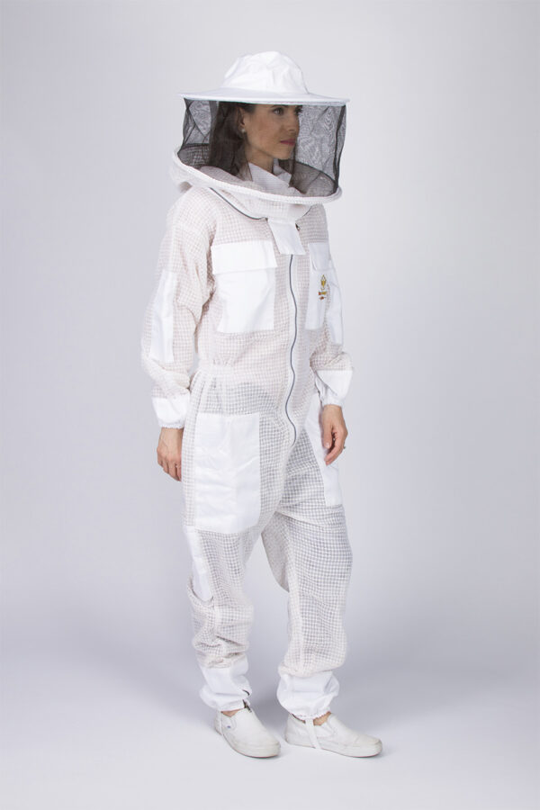 Ventilated Beekeeping Suit and Family Stickers - YKK Metal Zippers - Men & Women - Total Protection - Self-Supporting Round Veil - 8 Pockets - Image 2